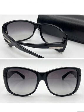 Marc Jacobs Sunglasses Frames Case Gradient Lenses MJ Logo UV Black Silver Wrap